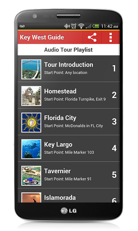 Audiobook Playlist on the Key West App