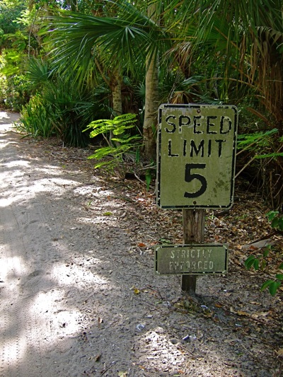 cabbage key speed limit sign