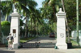 Gated entrance to the Truman Little White in Key West, FL House