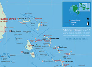 mapa de las Islas Bahamas